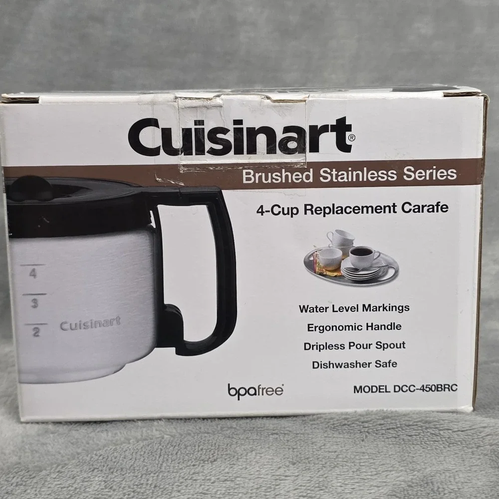 Cuisinart 4 Cup Replacement Carafe Brushed Stainless Series For DCC-450BK NIB
